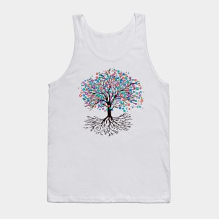 Tree of life rainbow flowers Tank Top